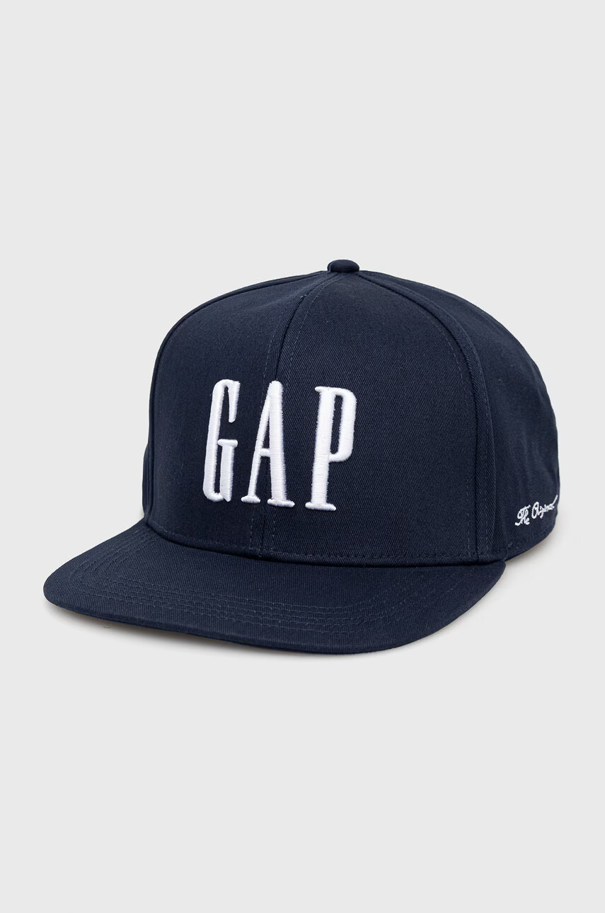 Gap Памучна шапка в тъмносиньо с апликация - Pepit.bg