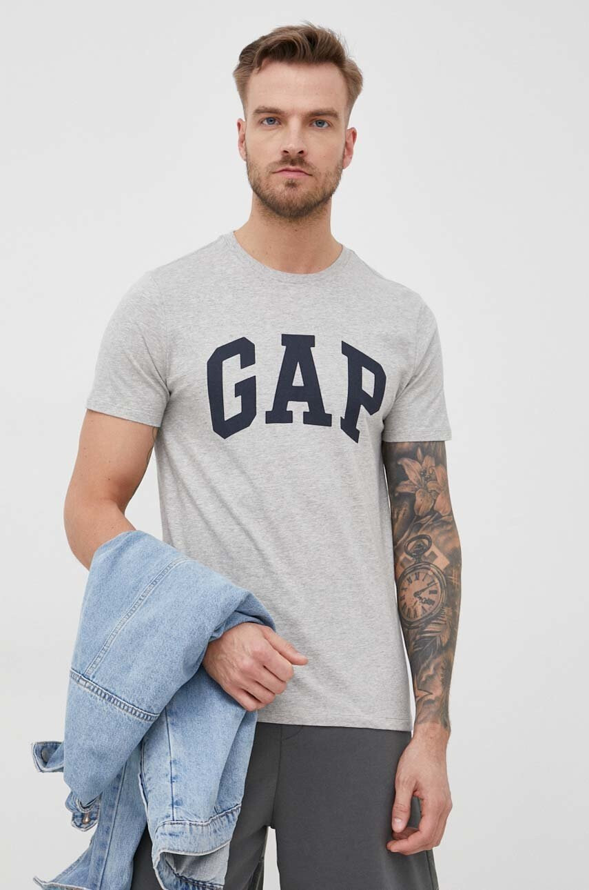 Gap Памучна тениска в бяло с апликация - Pepit.bg