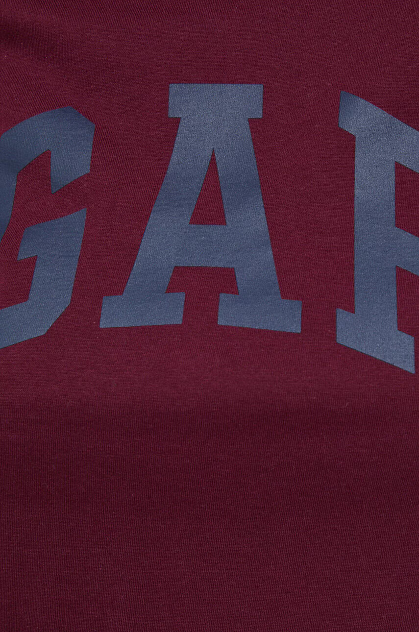 Gap Памучна тениска в бордо - Pepit.bg