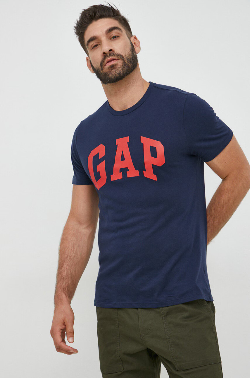 Gap Памучна тениска в жълто - Pepit.bg