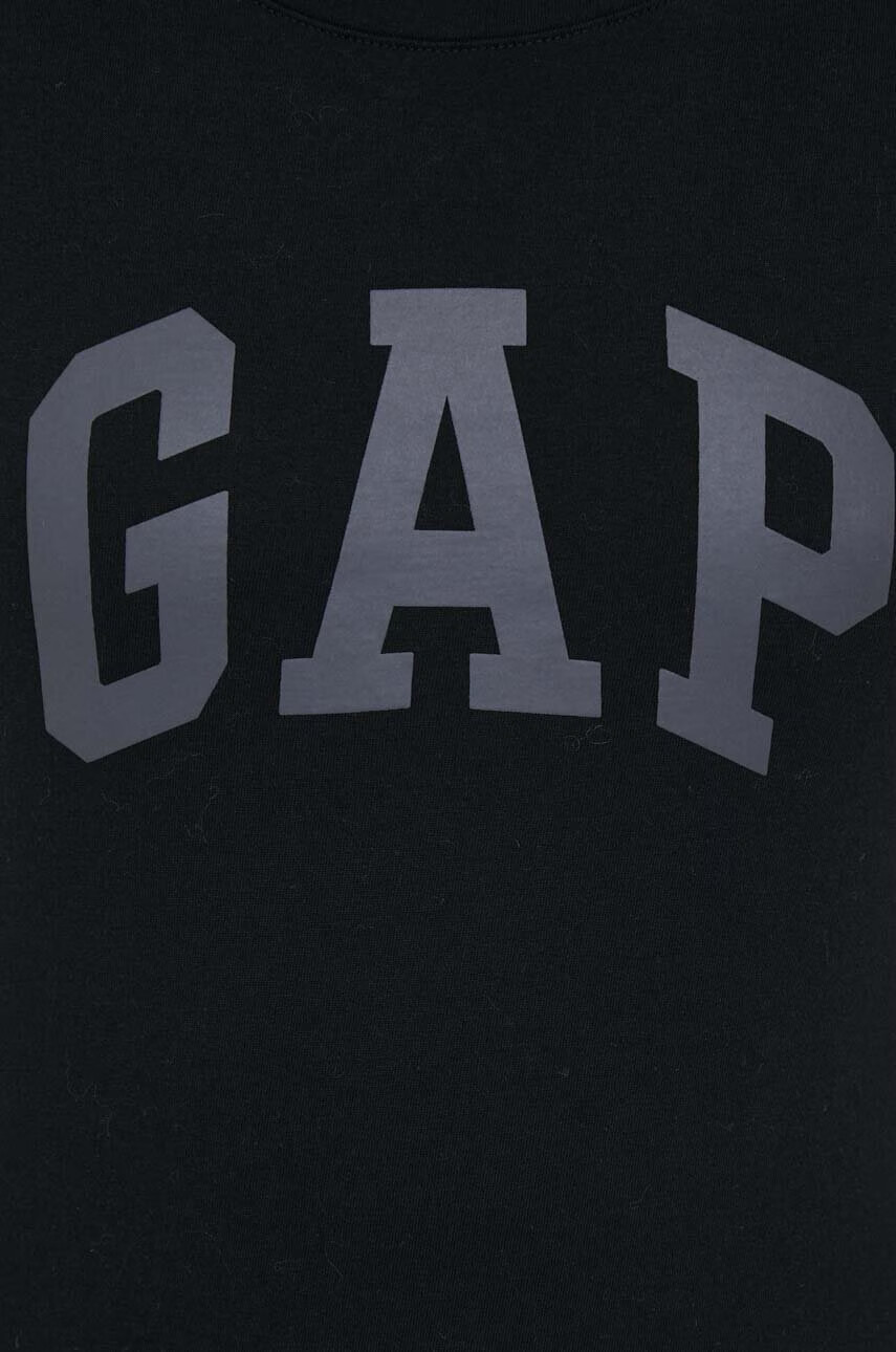 Gap Памучна тениска в черно - Pepit.bg