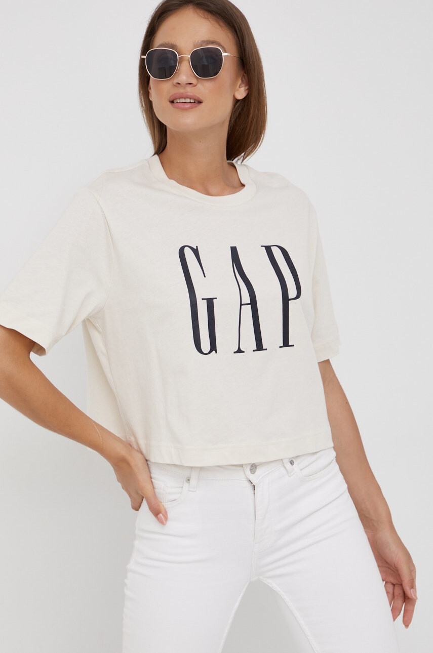 Gap Памучна тениска в бордо - Pepit.bg