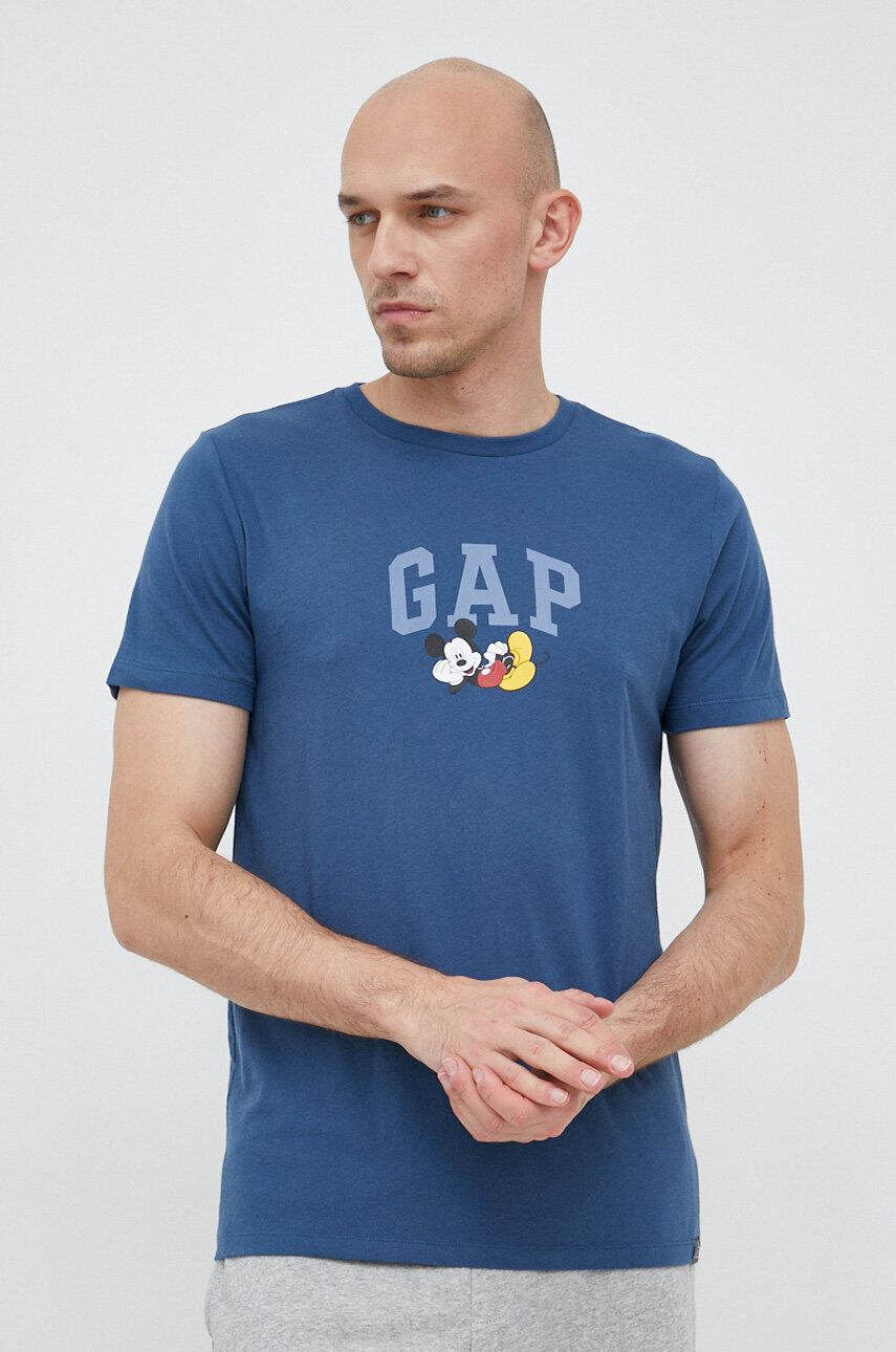 Gap Памучна тениска x Disney в тъмносиньо с принт - Pepit.bg