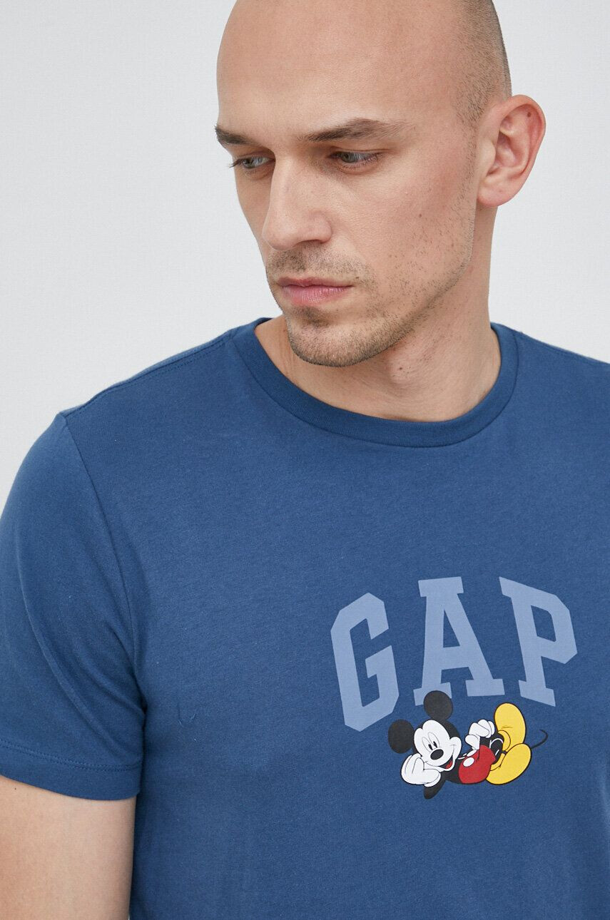 Gap Памучна тениска x Disney в тъмносиньо с принт - Pepit.bg