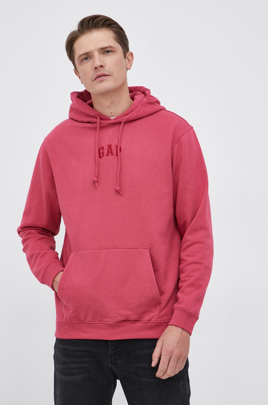 Gap Суичър мъжки в розово с изчистен дизайн - Pepit.bg
