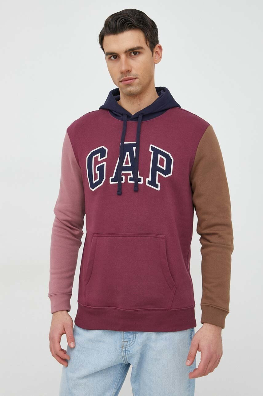Gap Суичър в лилаво с качулка с десен - Pepit.bg