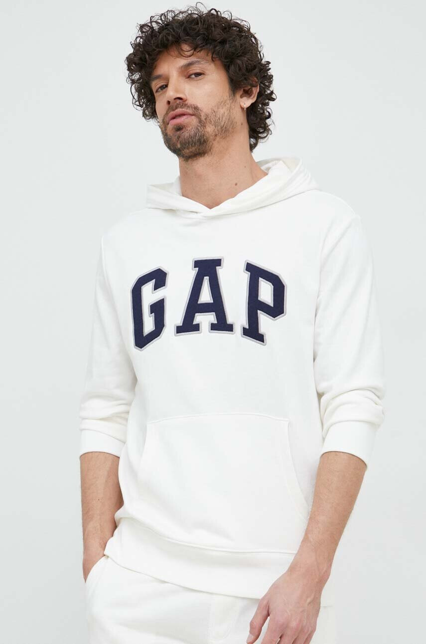 Gap Суичър в бяло с качулка с апликация - Pepit.bg