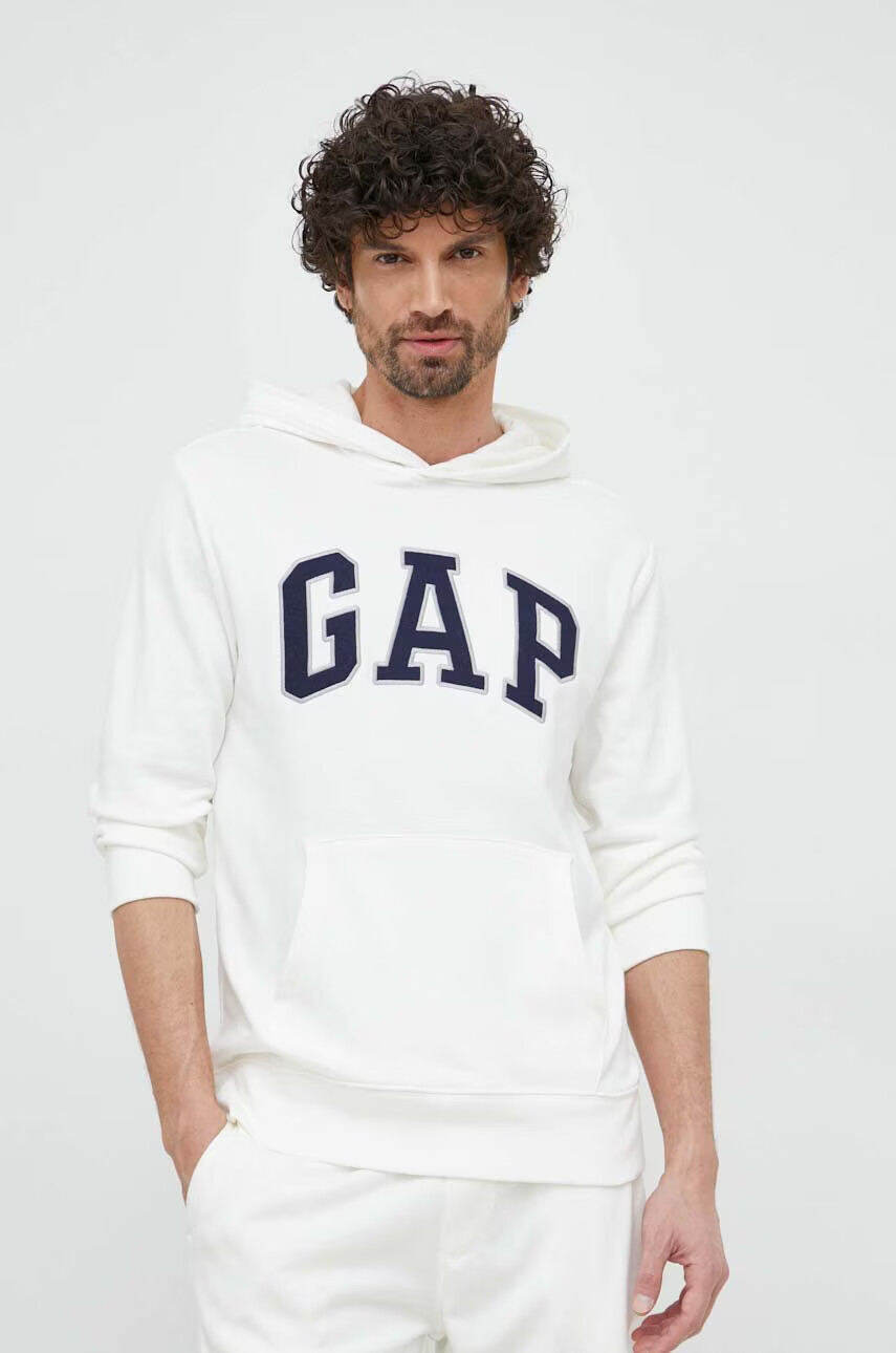 Gap Суичър в бяло с качулка с апликация - Pepit.bg