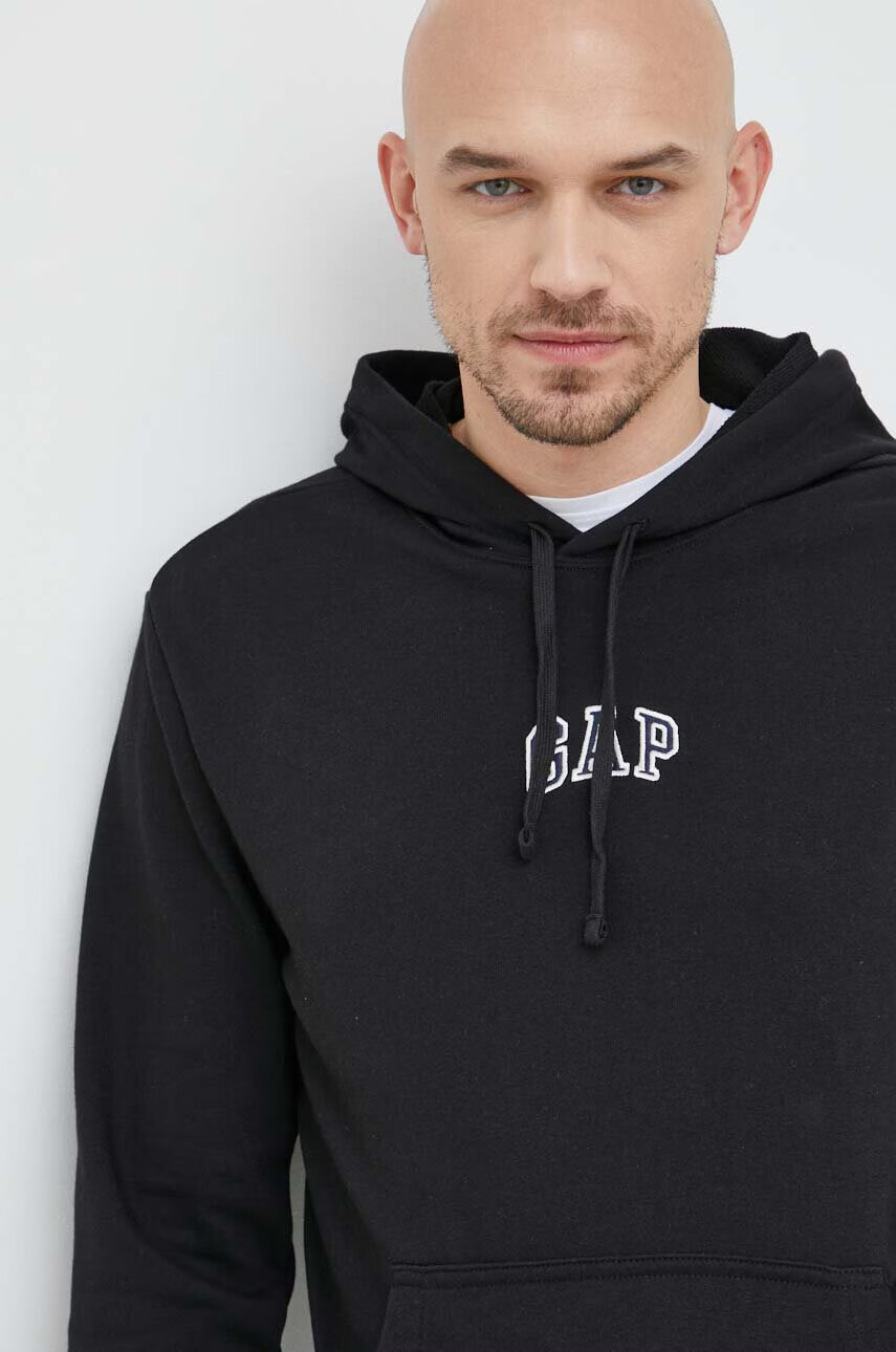 Gap Суичър в черно с качулка с апликация - Pepit.bg