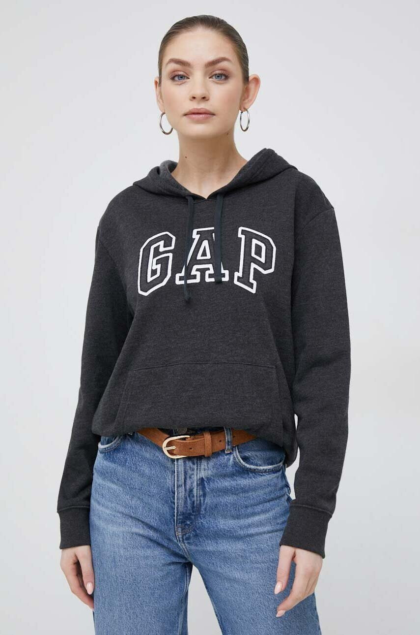 Gap Суичър в сиво с качулка с апликация - Pepit.bg