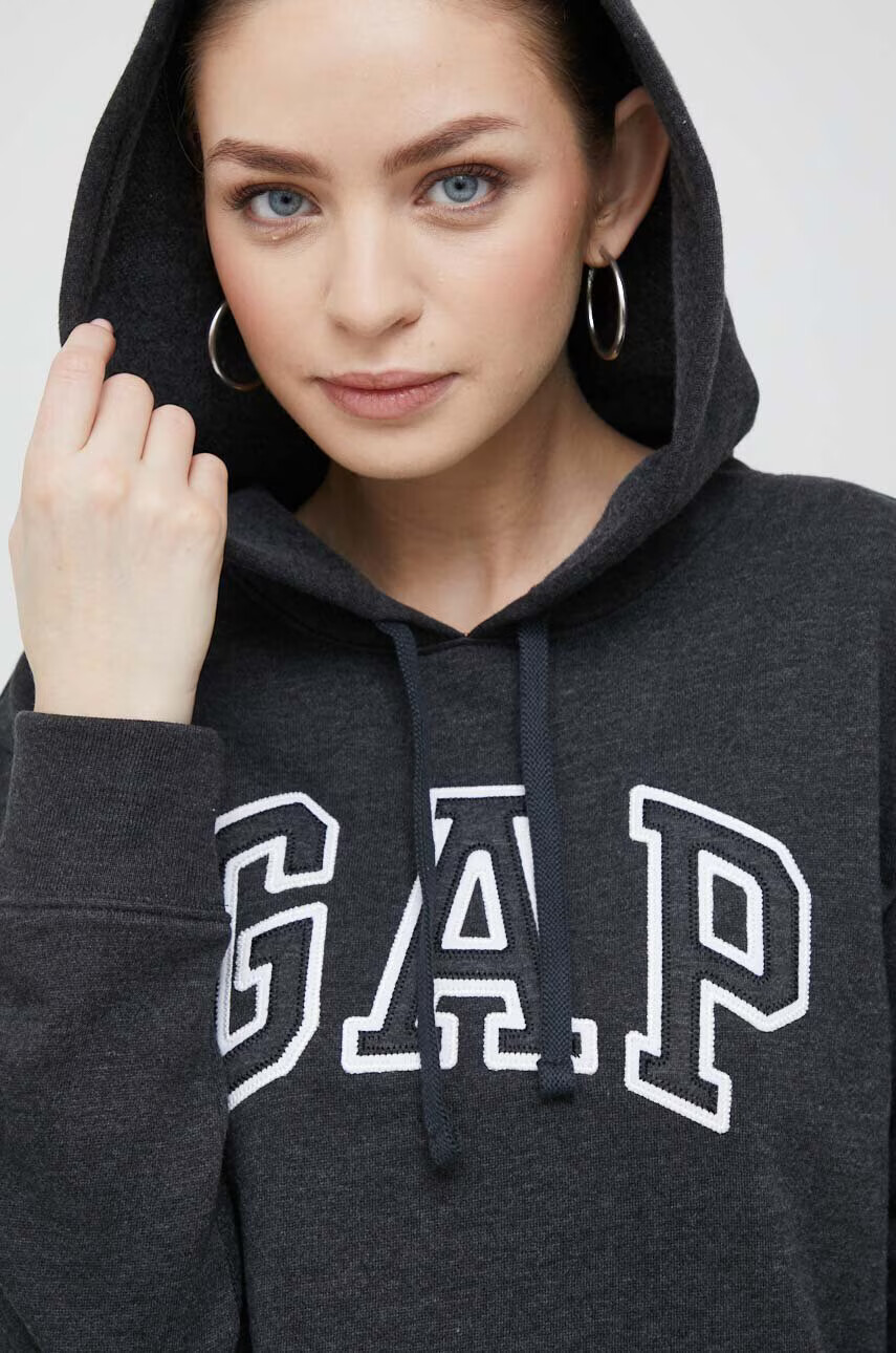 Gap Суичър в сиво с качулка с апликация - Pepit.bg