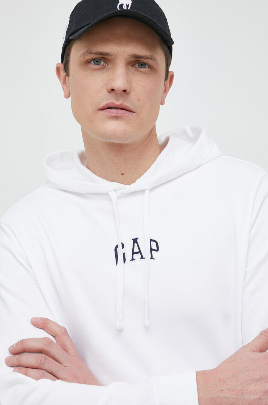 Gap Суичър в бяло с качулка с десен - Pepit.bg