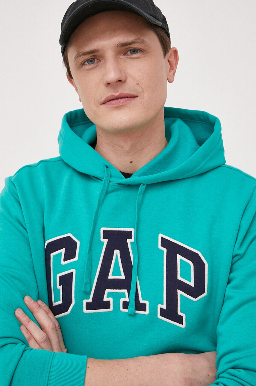 Gap Суичър в зелено с качулка с десен - Pepit.bg
