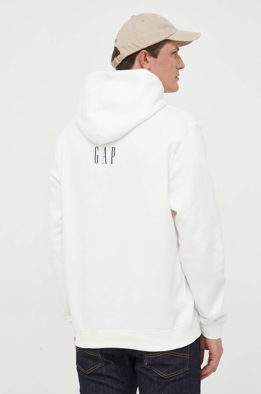 Gap Суичър в бяло с качулка с принт - Pepit.bg
