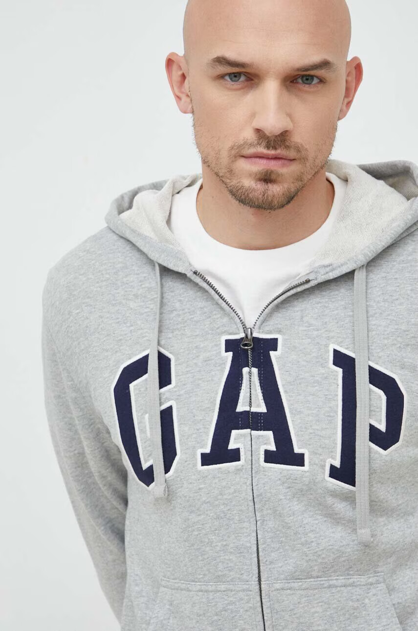Gap Суичър в сиво с качулка с апликация - Pepit.bg
