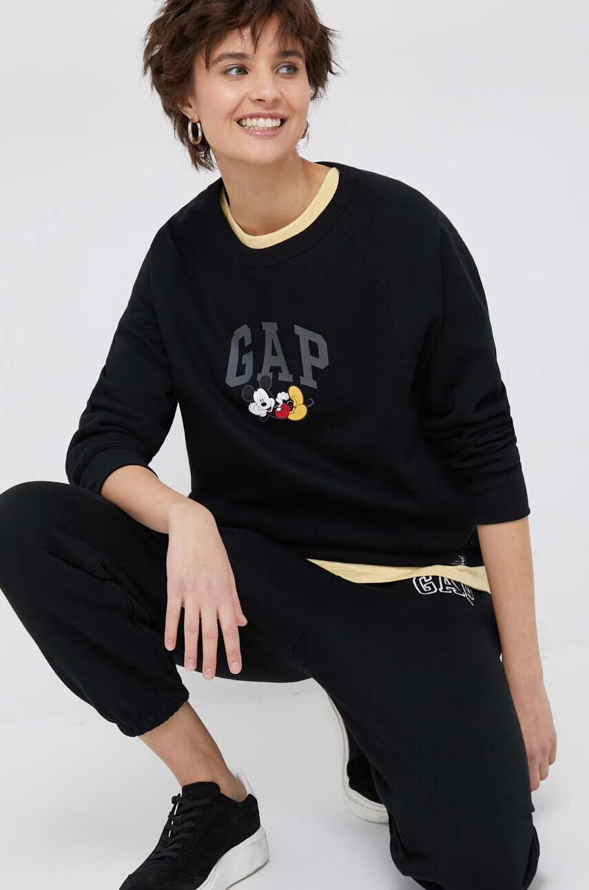 Gap Суичър x Disney в черно с принт - Pepit.bg