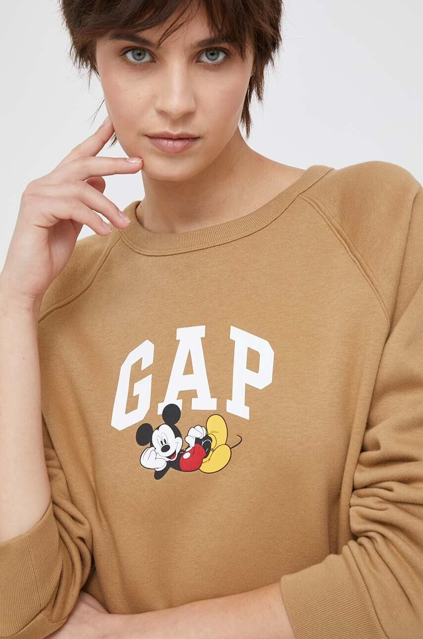 Gap Суичър x Disney в кафяво с принт - Pepit.bg