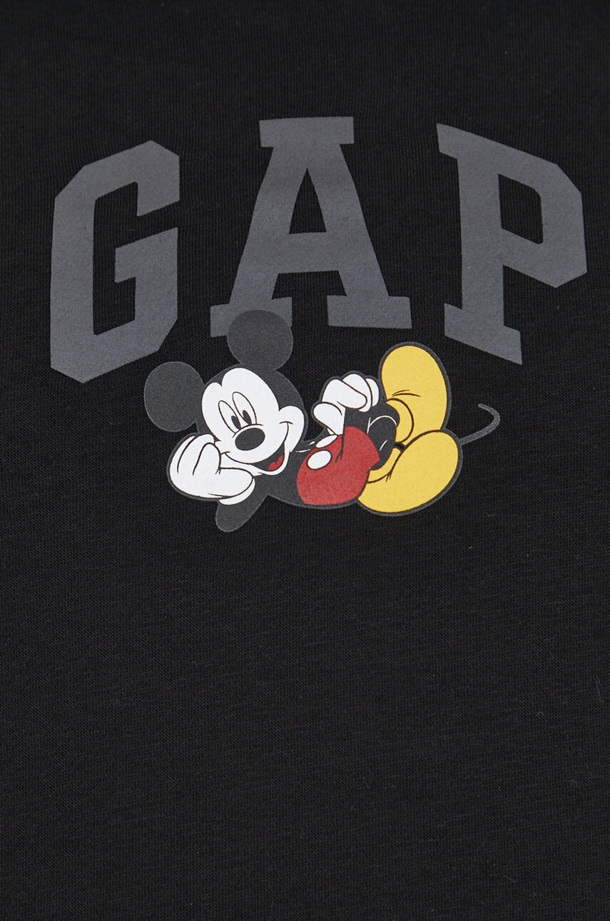 Gap Суичър x Disney в черно с качулка с принт - Pepit.bg