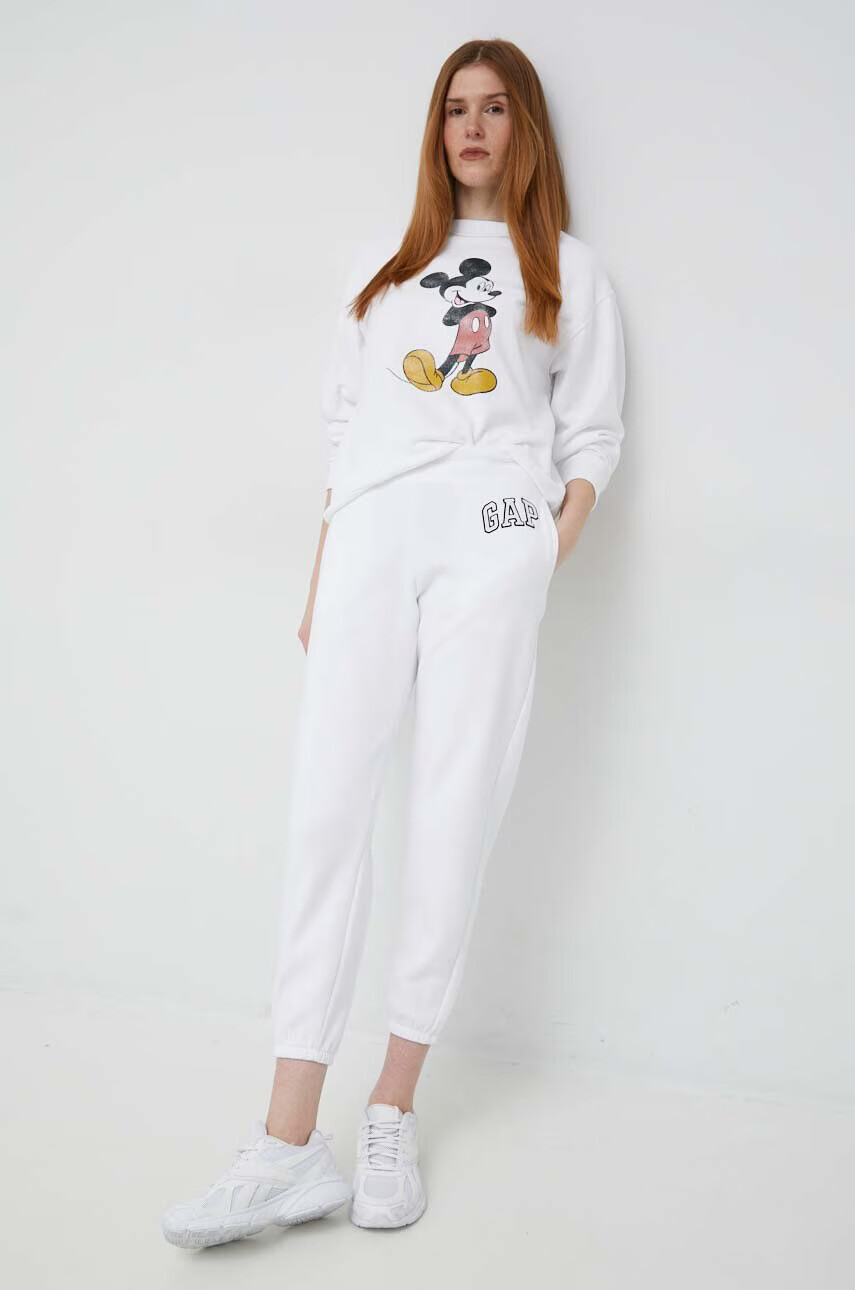 Gap Суичър x Disney в бяло с принт - Pepit.bg