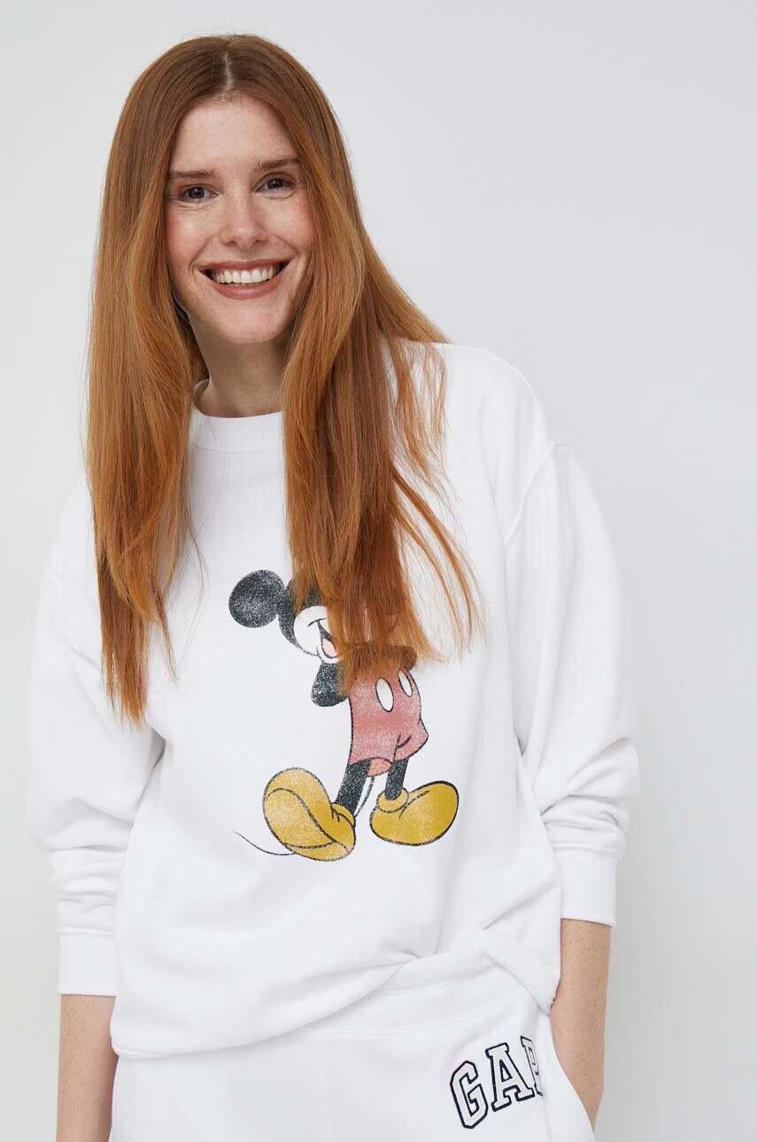 Gap Суичър x Disney в бяло с принт - Pepit.bg