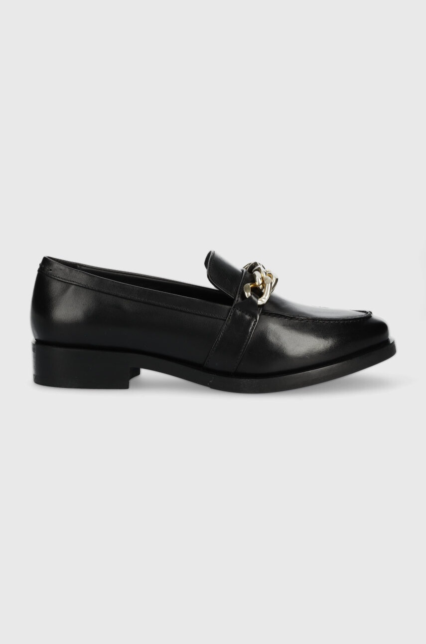 Geox Кожени мокасини DONNA BROGUE H в черно с платформа D262UH 00043 C9999 - Pepit.bg