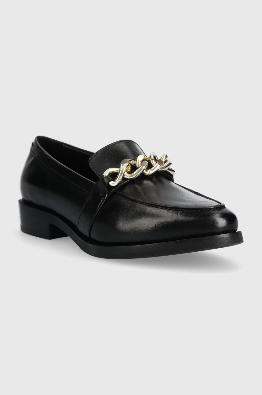 Geox Кожени мокасини DONNA BROGUE H в черно с платформа D262UH 00043 C9999 - Pepit.bg
