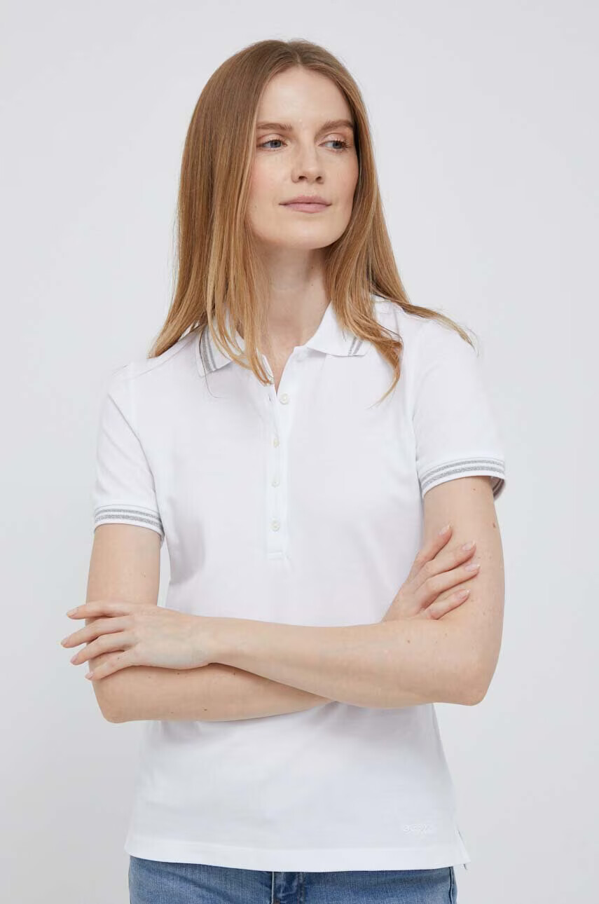 Geox Тениска с яка в бяло - Pepit.bg