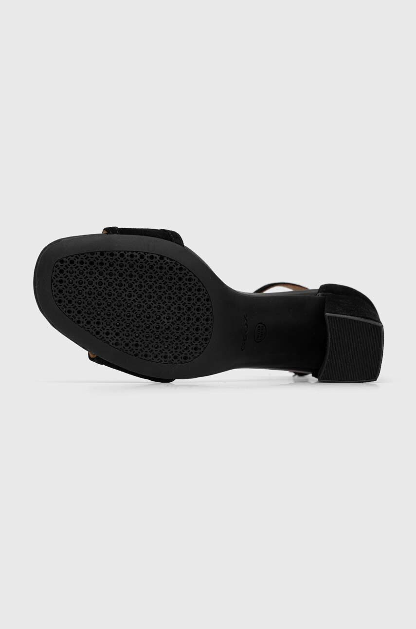 Geox Велурени сандали D NEW ERAKLIA 80 в черно D35RPG 00021 C9999 - Pepit.bg