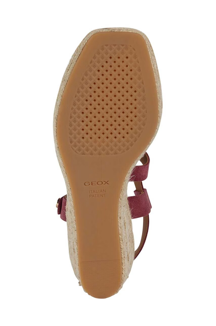 Geox Велурени сандали D PANAREA в бордо със скосена платформа D35UYB 00022 C8335 - Pepit.bg