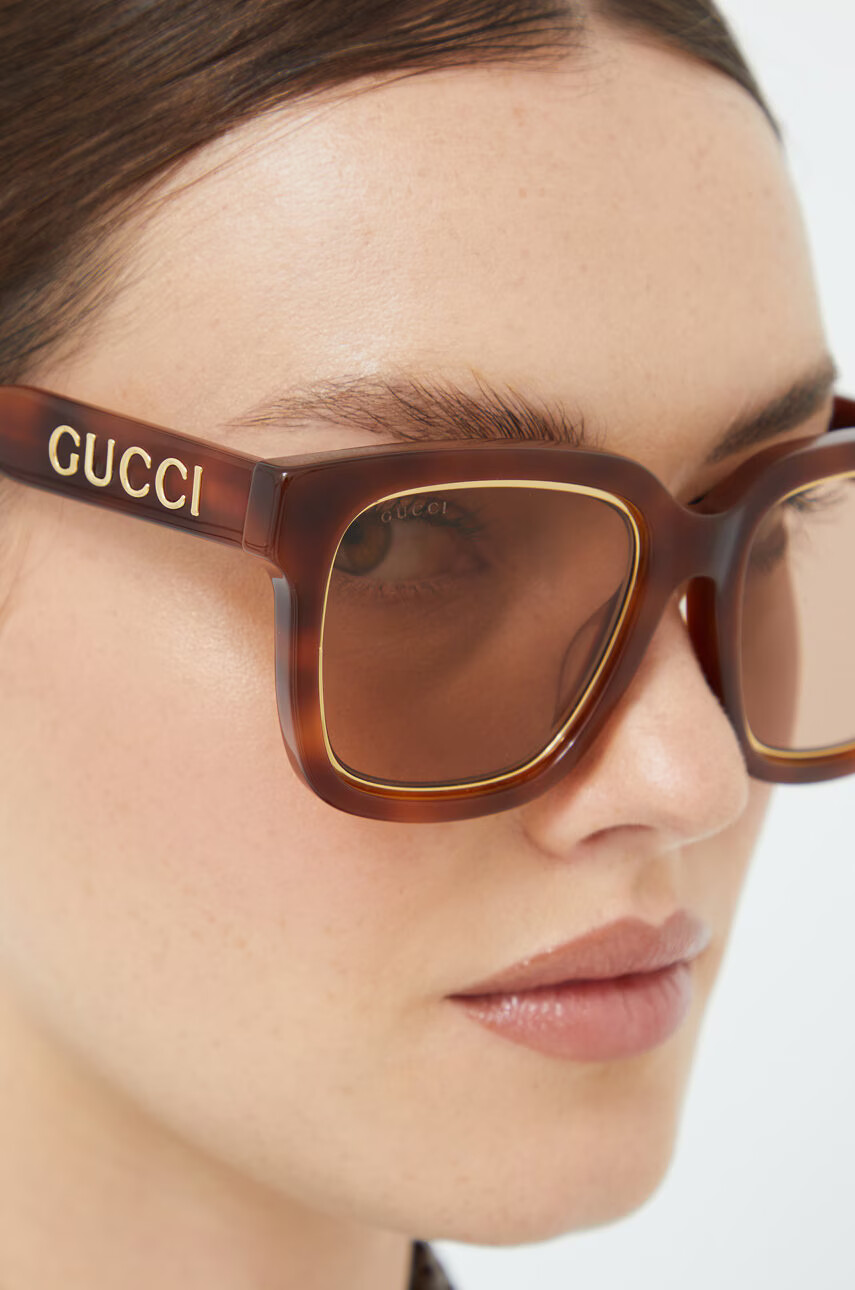 Gucci Слънчеви очила в кафяво - Pepit.bg