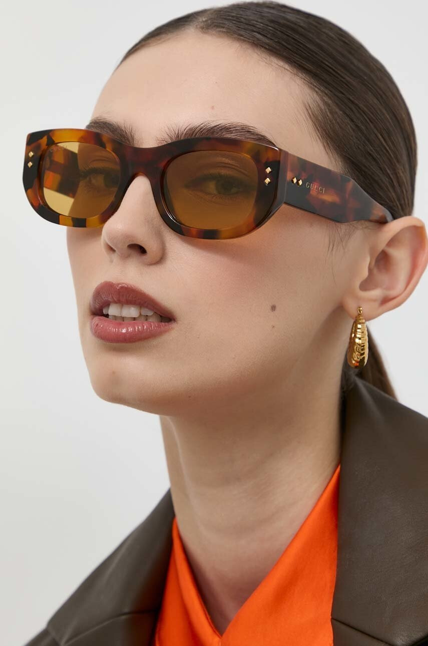 Gucci Слънчеви очила GG1215S в кафяво - Pepit.bg