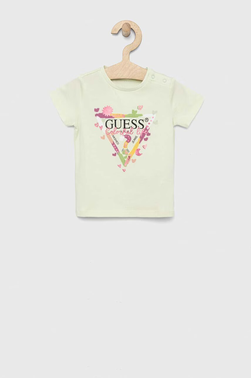Guess Бебешка тениска в тюркоазено - Pepit.bg