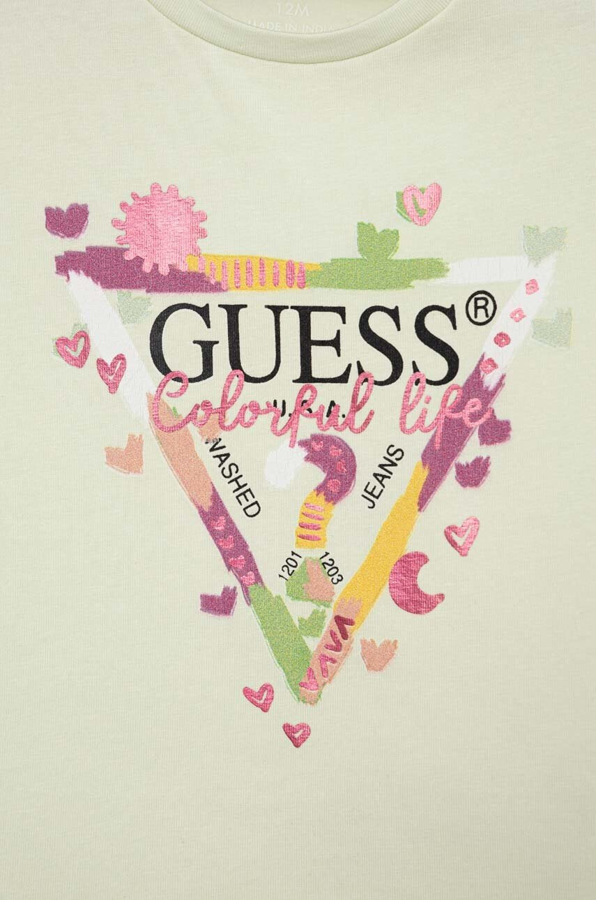 Guess Бебешка тениска в тюркоазено - Pepit.bg