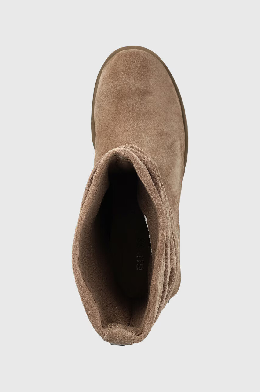 Guess Боти Hadama в кафяво със скосена платформа - Pepit.bg