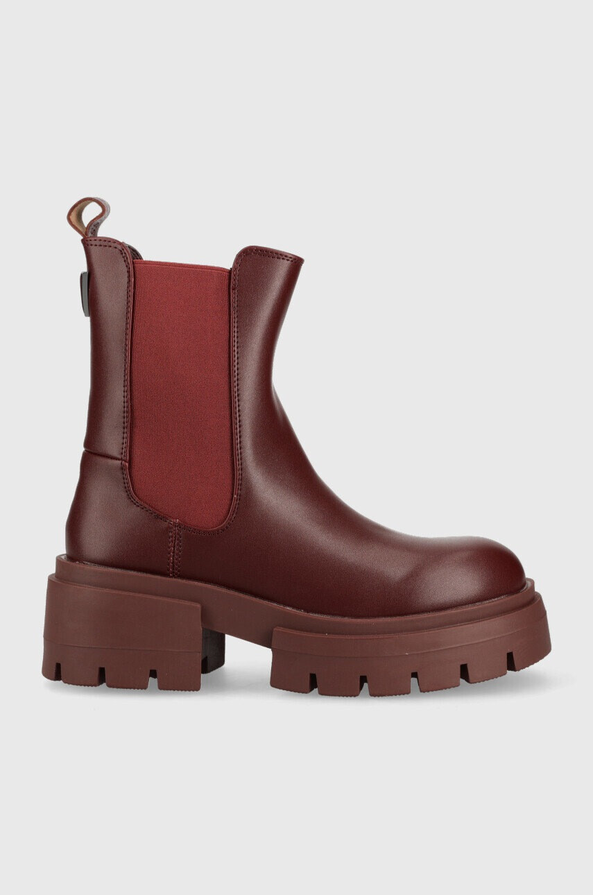 Guess Боти челси Charlotte в бордо с платформа - Pepit.bg