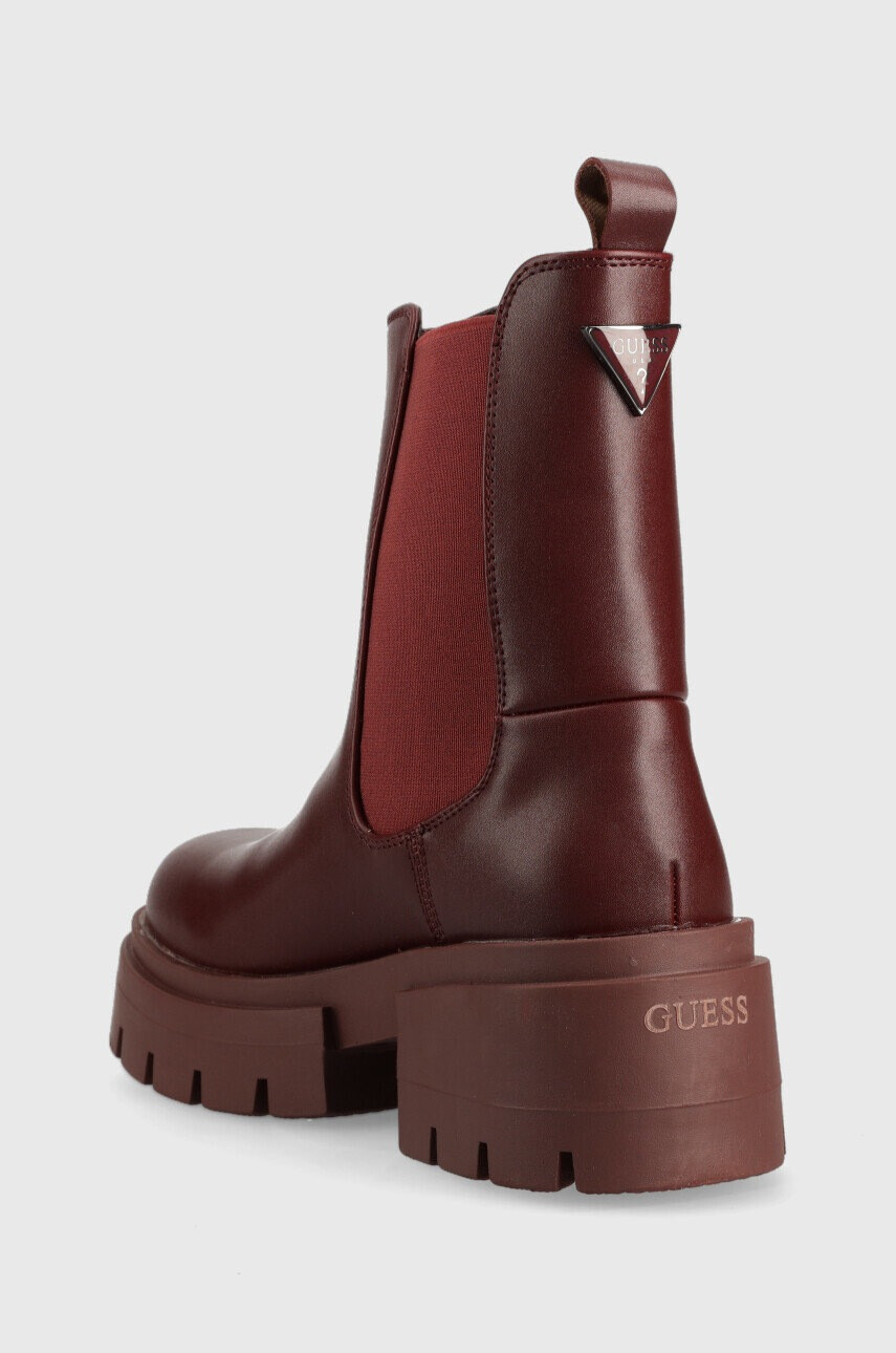 Guess Боти челси Charlotte в бордо с платформа - Pepit.bg