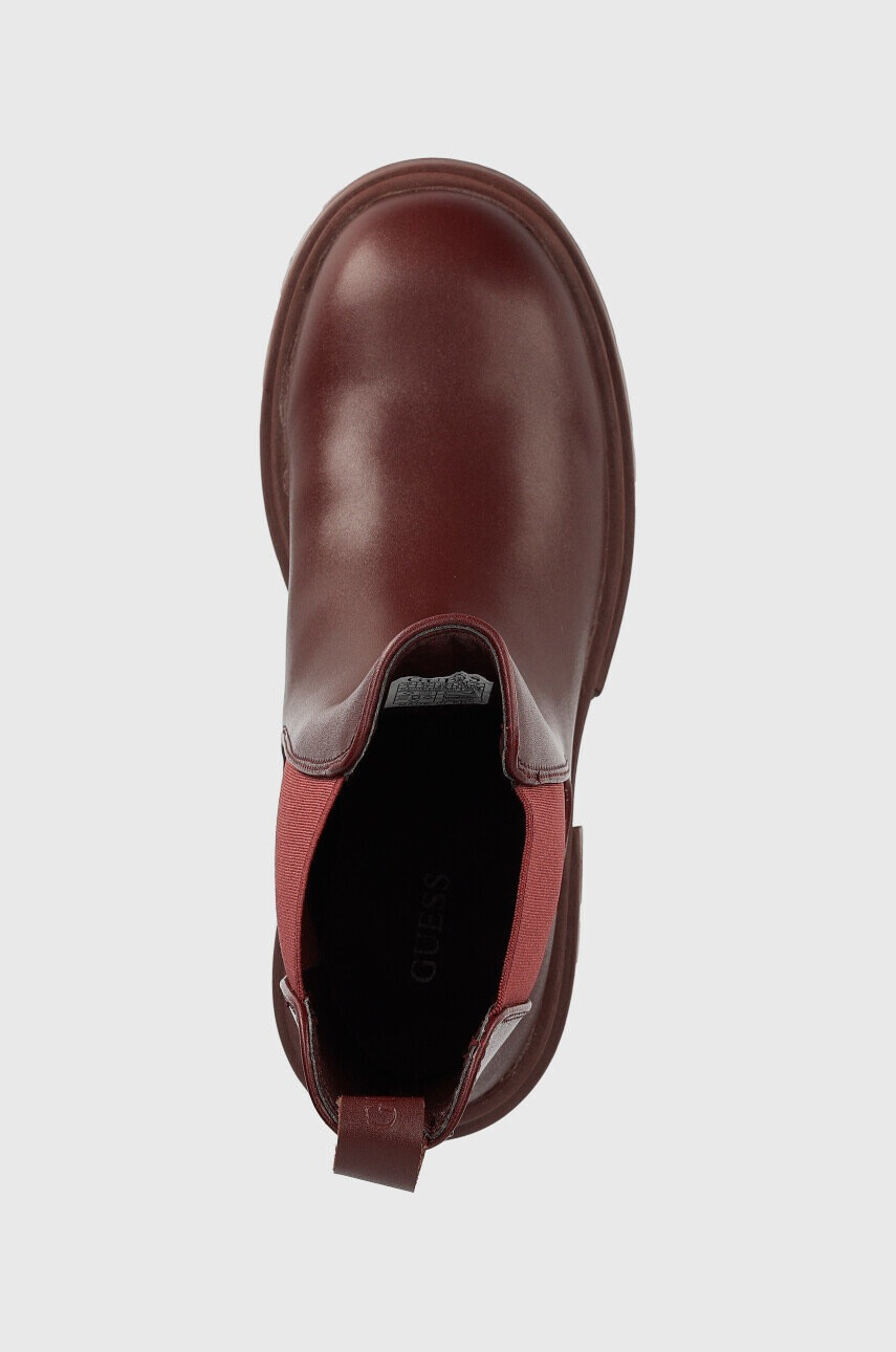 Guess Боти челси Charlotte в бордо с платформа - Pepit.bg