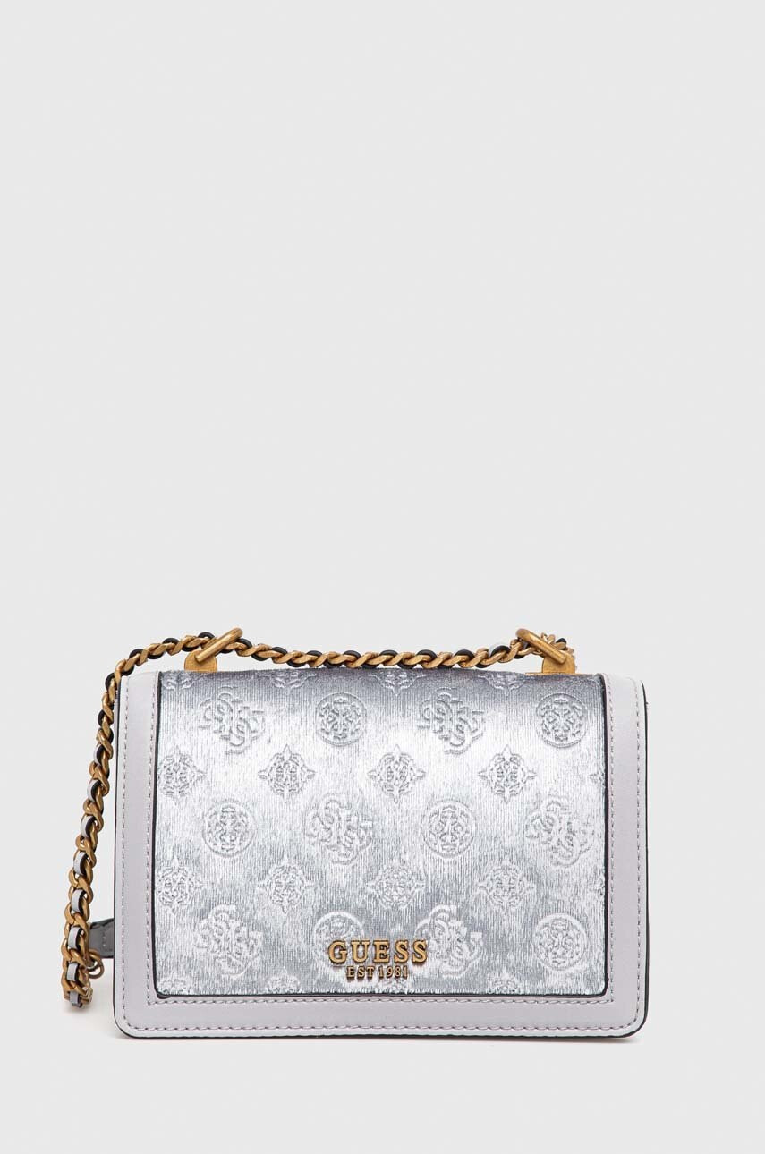 Guess Чанта в сребристо - Pepit.bg