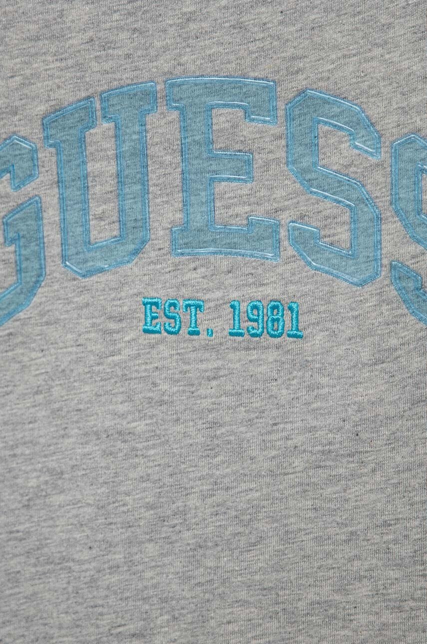 Guess Детска памучна тениска в сиво с десен - Pepit.bg