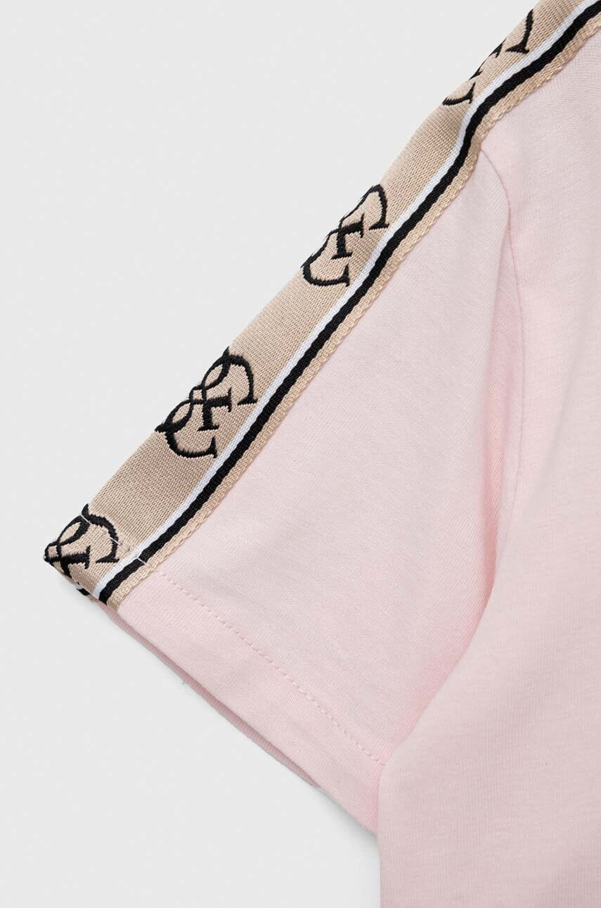Guess Детска памучна тениска в розово - Pepit.bg
