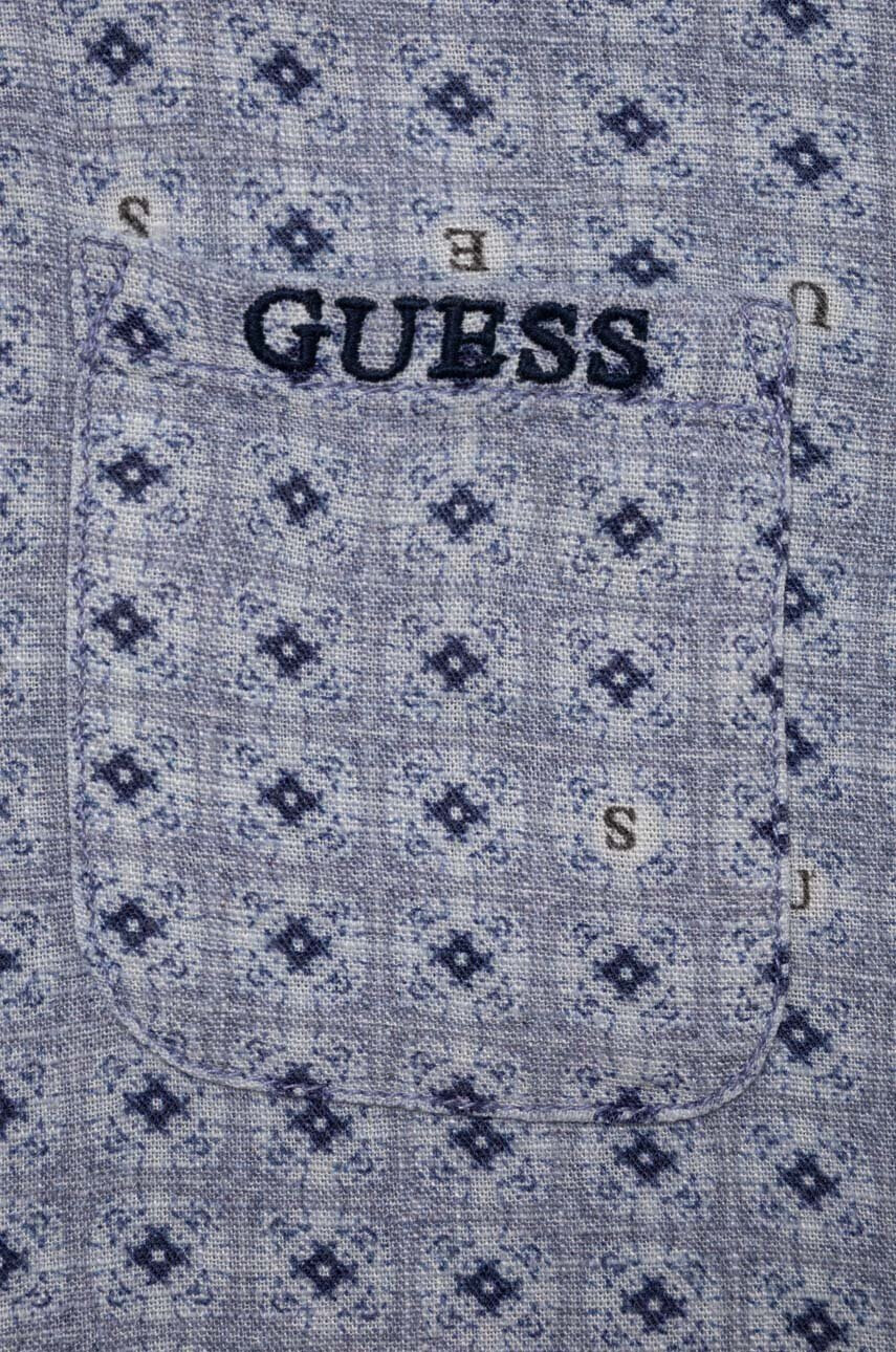 Guess Детска риза с лен в синьо - Pepit.bg