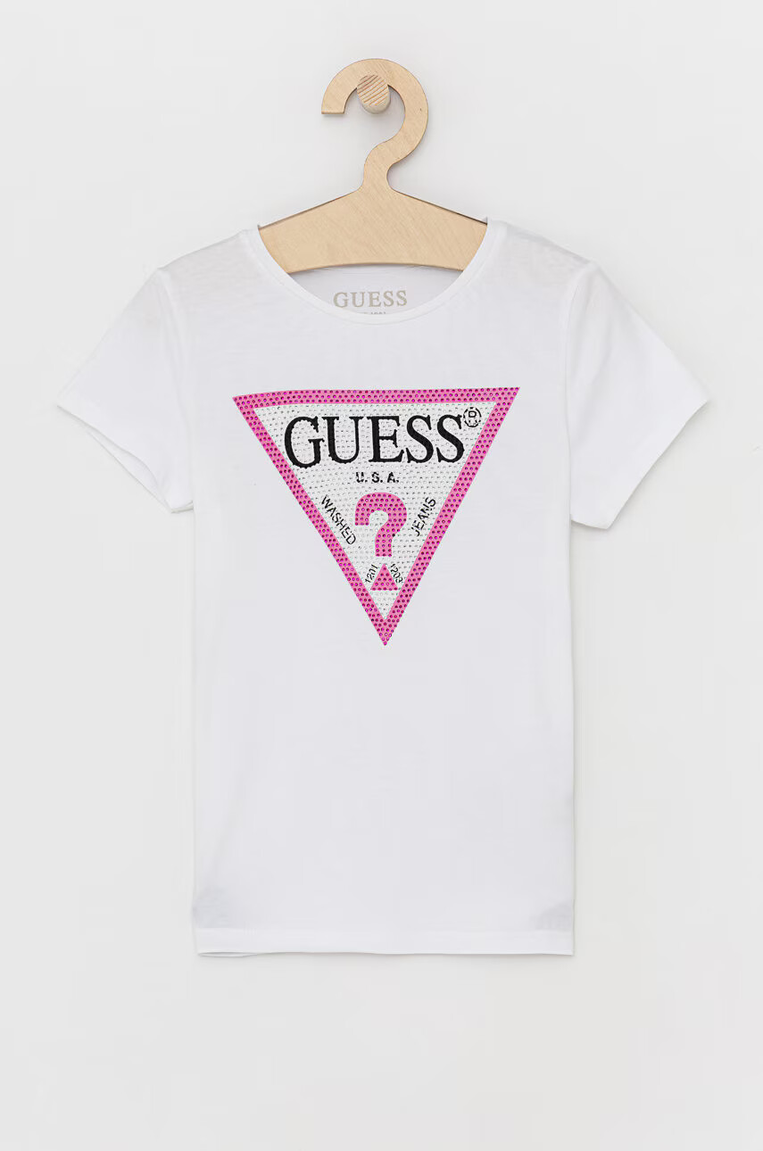 Guess Детска тениска в бяло - Pepit.bg