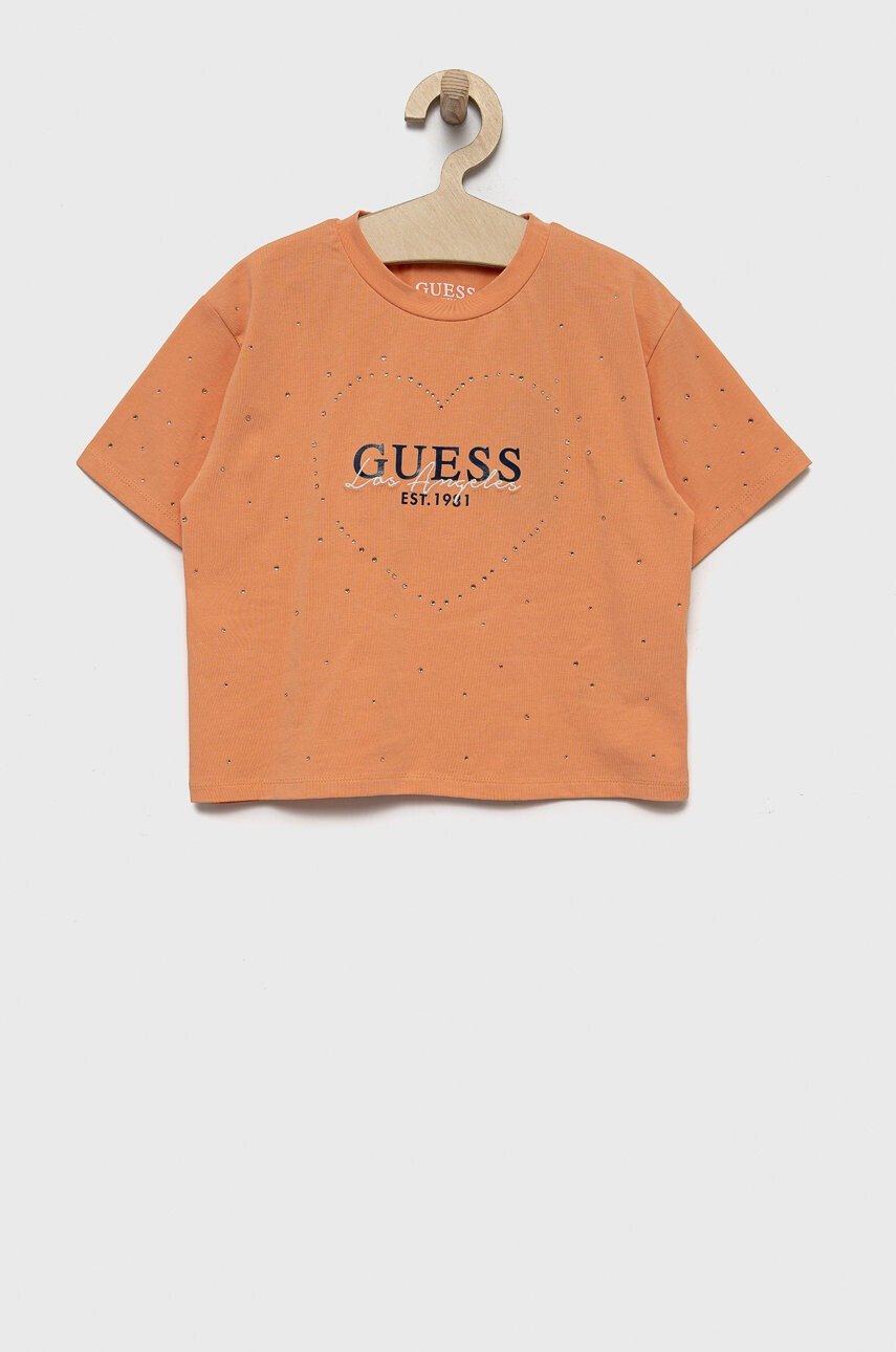 Guess Детска тениска в оранжево - Pepit.bg
