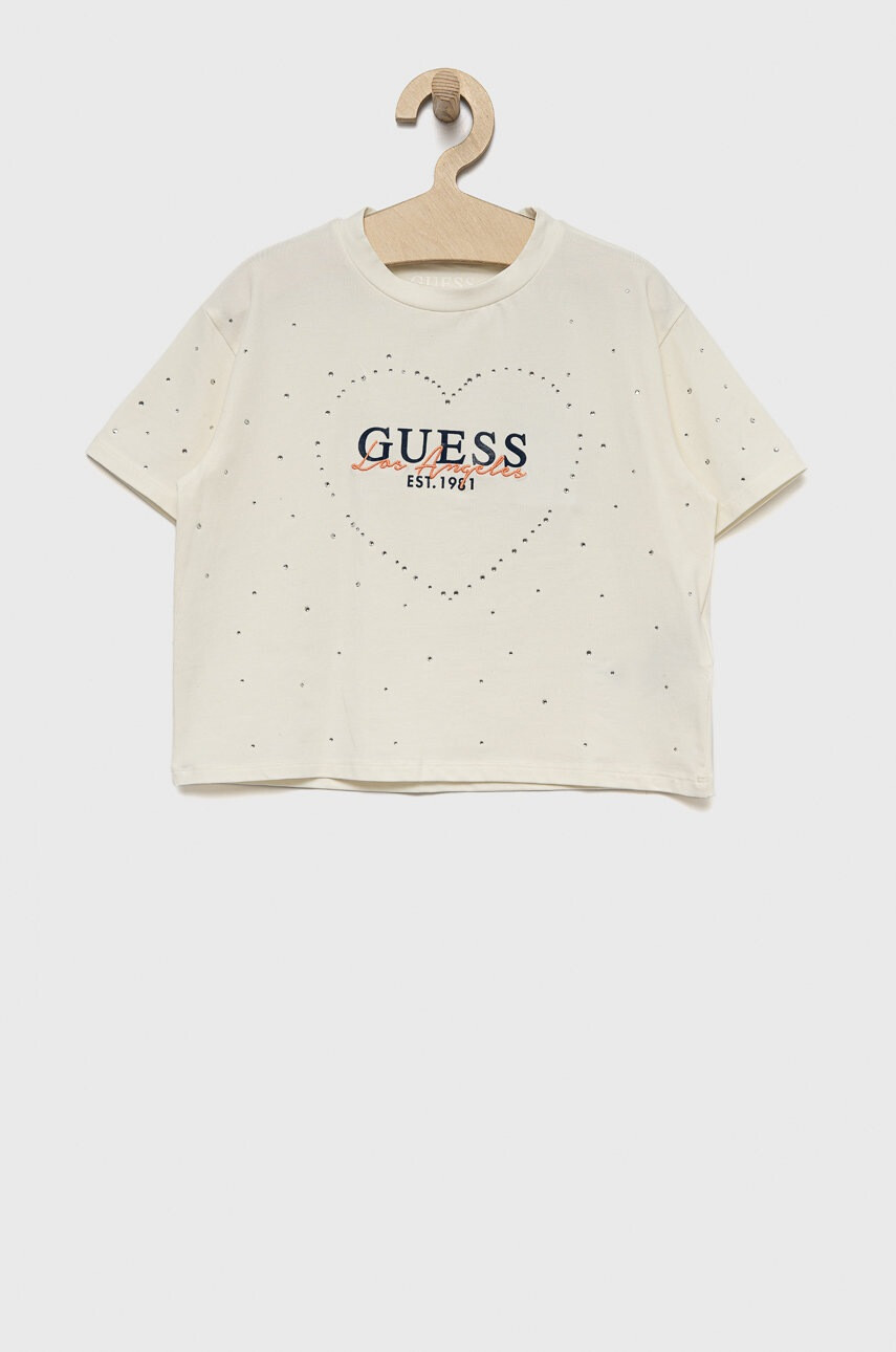 Guess Детска тениска в бежово - Pepit.bg