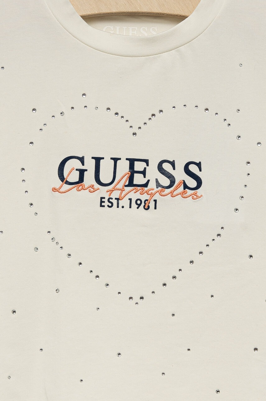 Guess Детска тениска в бежово - Pepit.bg