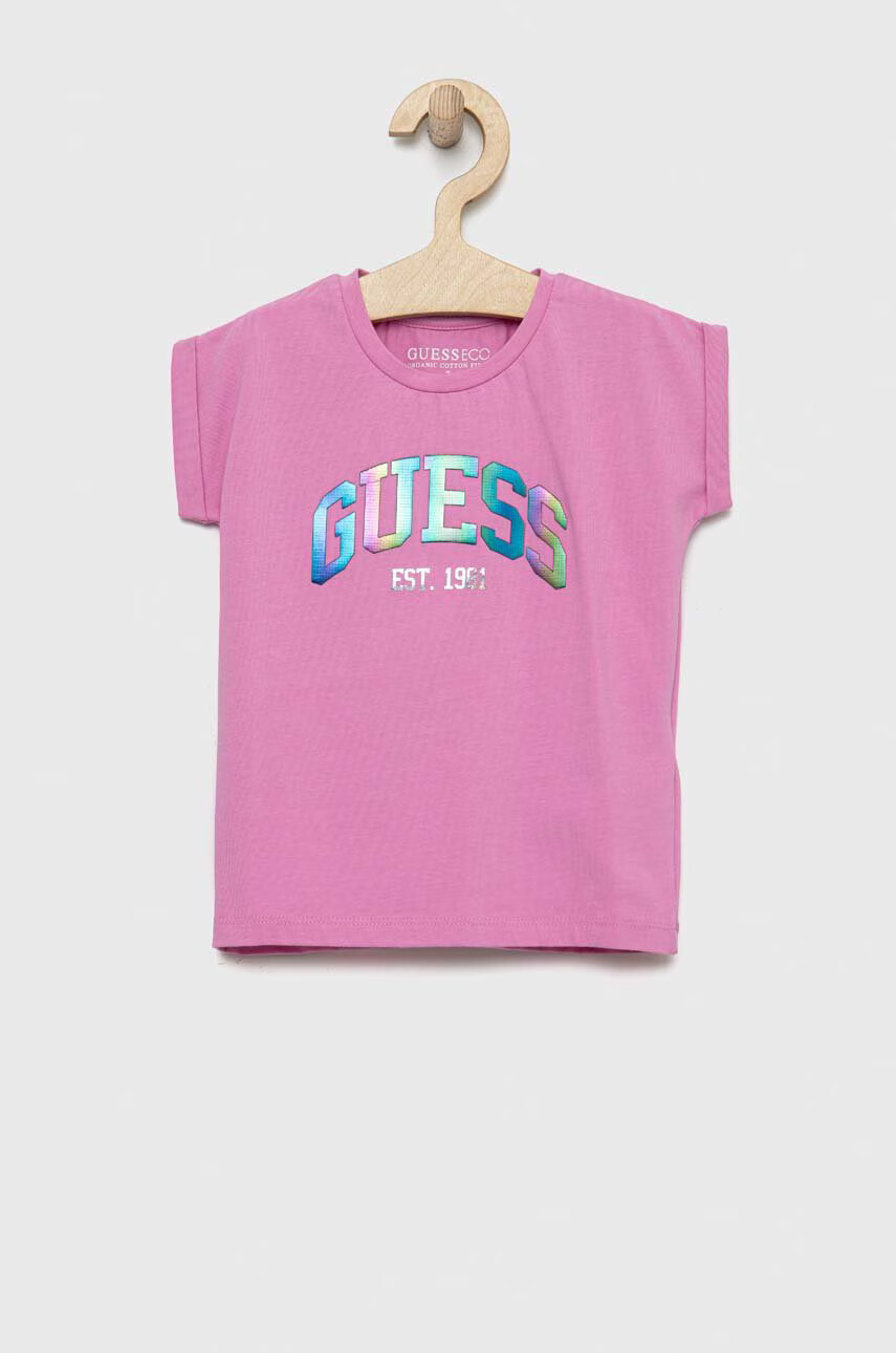 Guess Детска тениска в лилаво - Pepit.bg