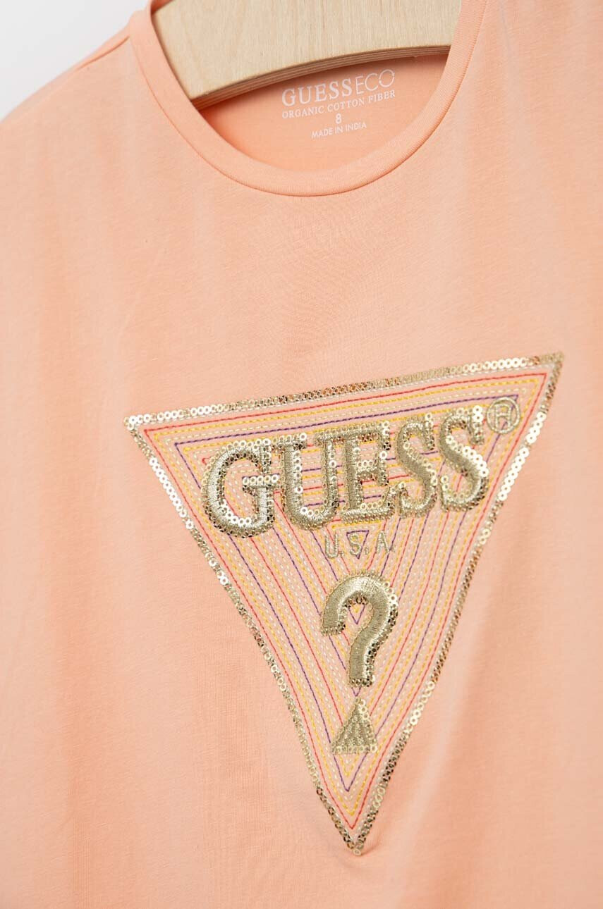 Guess Детска тениска в оранжево - Pepit.bg