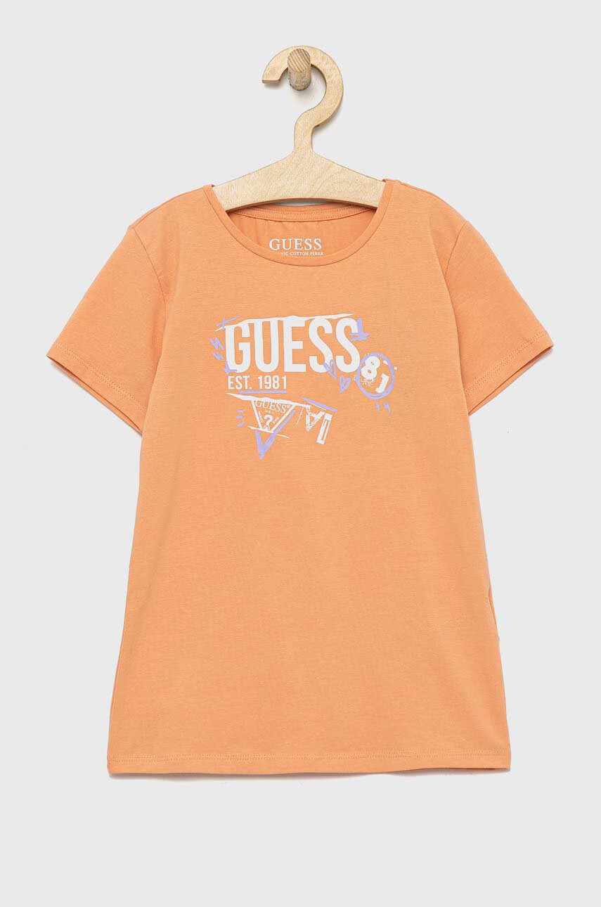 Guess Детска тениска в оранжево - Pepit.bg