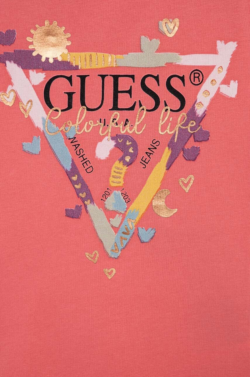 Guess Детска тениска в розово - Pepit.bg