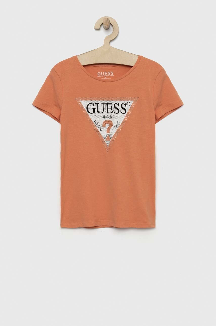 Guess Детска тениска в оранжево - Pepit.bg